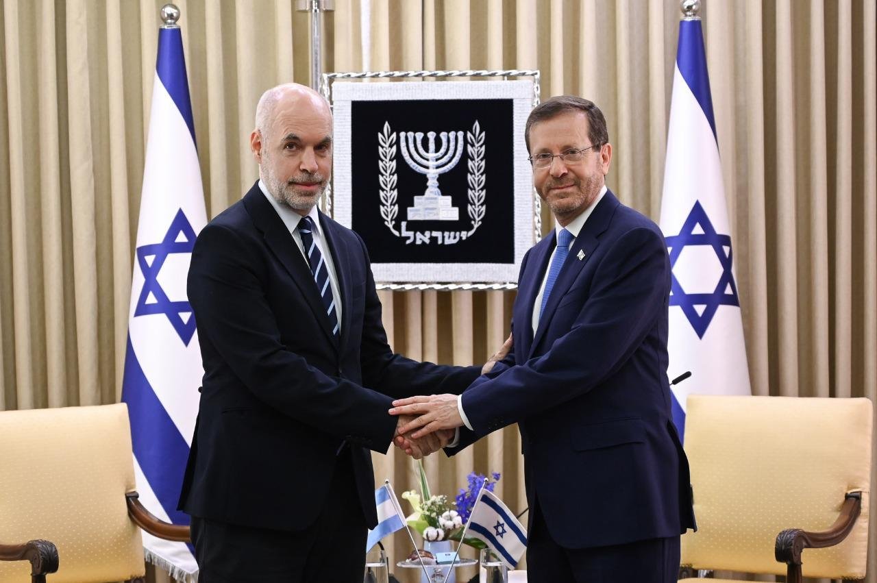De gira por Israel, Horacio Rodríguez Larreta se reunió con el presidente Isaac Herzog